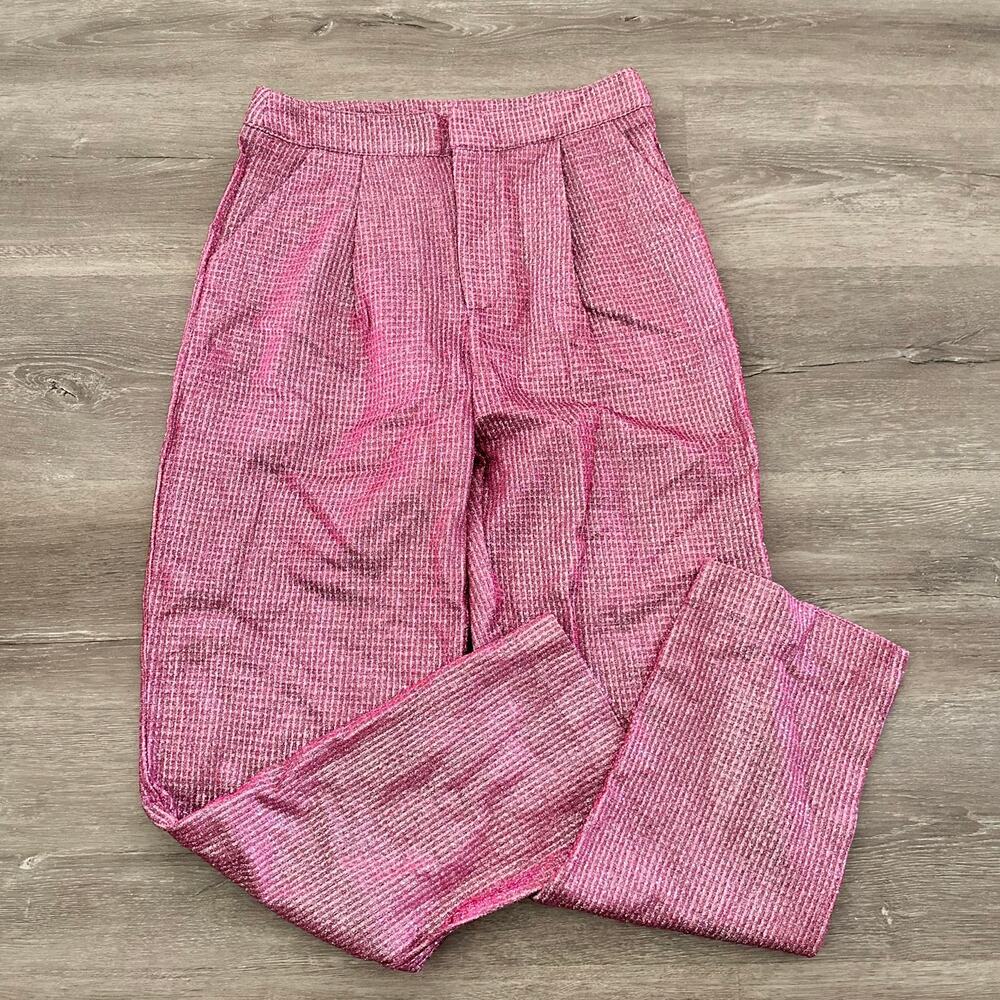 Sans Souci Pink Glitter Pants Size Medium NEW Sparkle